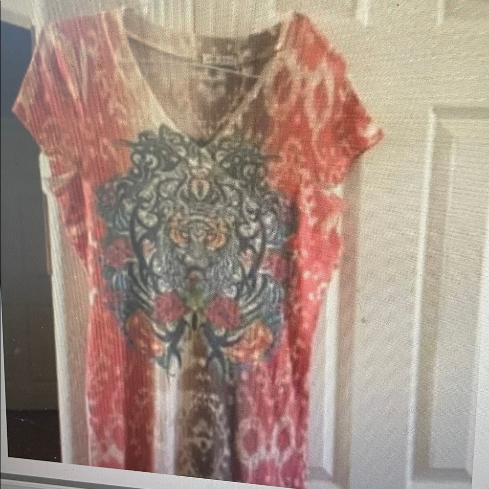 Xcit U.S.A. multi-colored Floral Beaded top XL